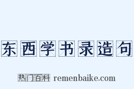 东西学书录造句是什么意思的图片